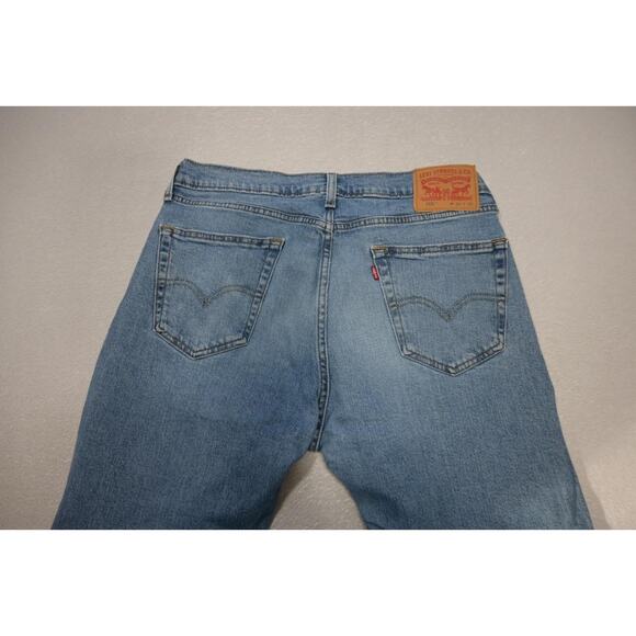 Levi's 505 Regular Fit Straight Stretch Denim Blue Jeans Mens Size 34 x 32 - Picture 7 of 8